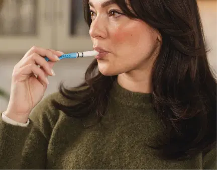 Collect saliva using the collection sponge