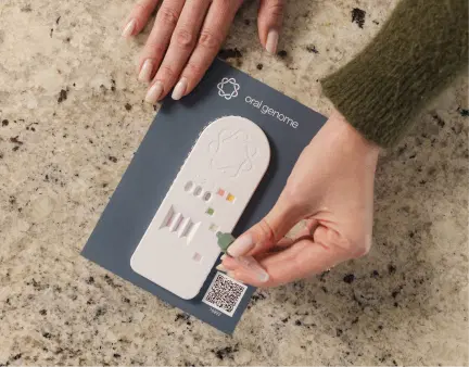 Apply saliva to the test card